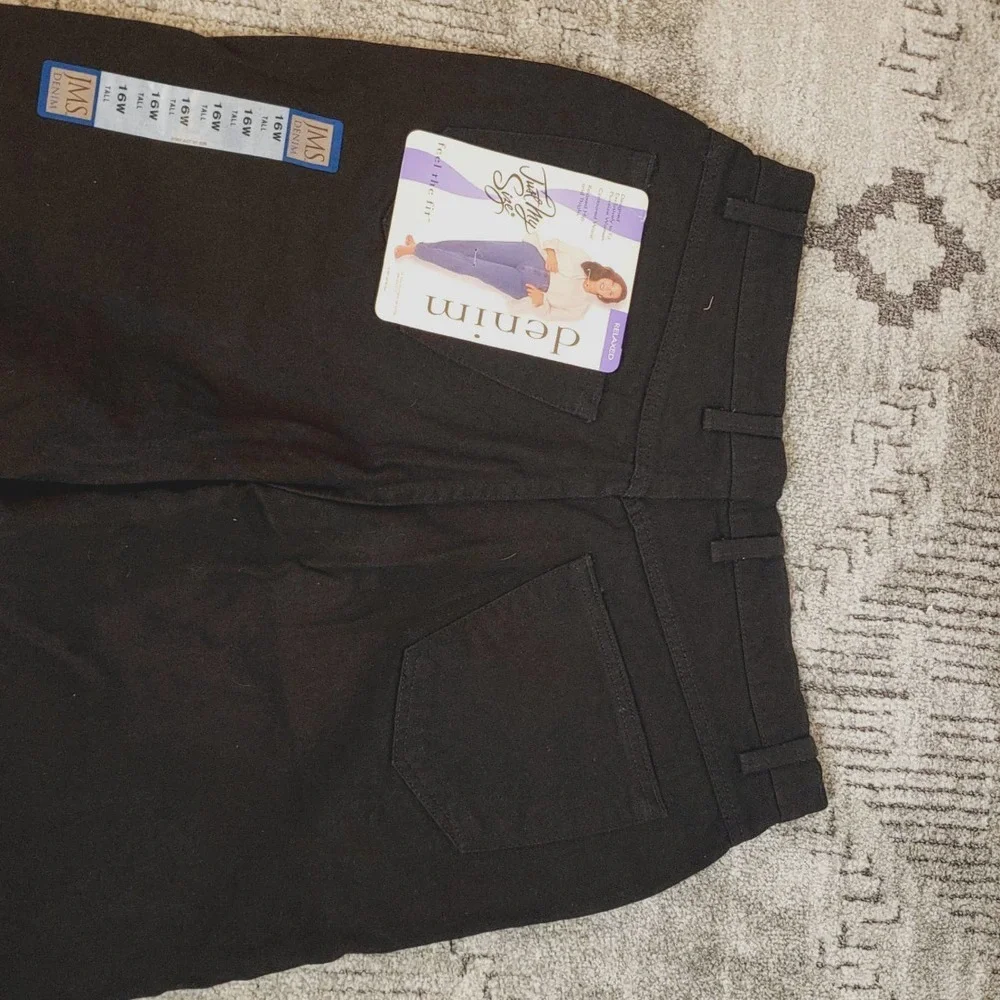 Just My Size Vintage Black Relaxed taper Jeans size 16W Tall - Picture 7 of 9
